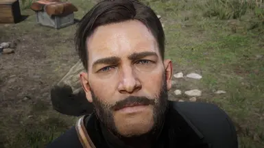 A Blender 3D version of Arthur Morgan with blue eyes