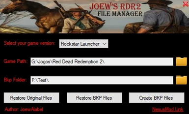 titel sø Beregning Joew's RDR2 File Manager at Red Dead Redemption 2 Nexus - Mods and community