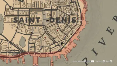 the map markers show where to find the interiors