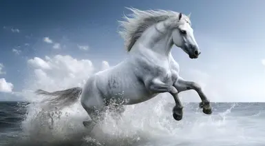 Water cleans horse