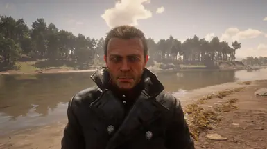 with a clean shave