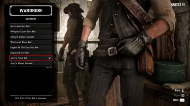 John's gunbelt in the wardrobe