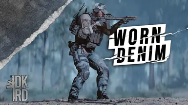 Textured Worn Denim Camo