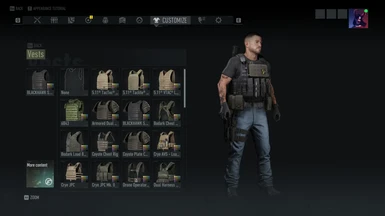 Modifies standard blackhawk strike vest