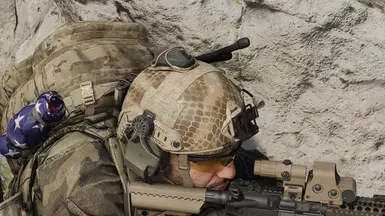 helmet net camo desert