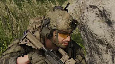 helmet net camo grassland