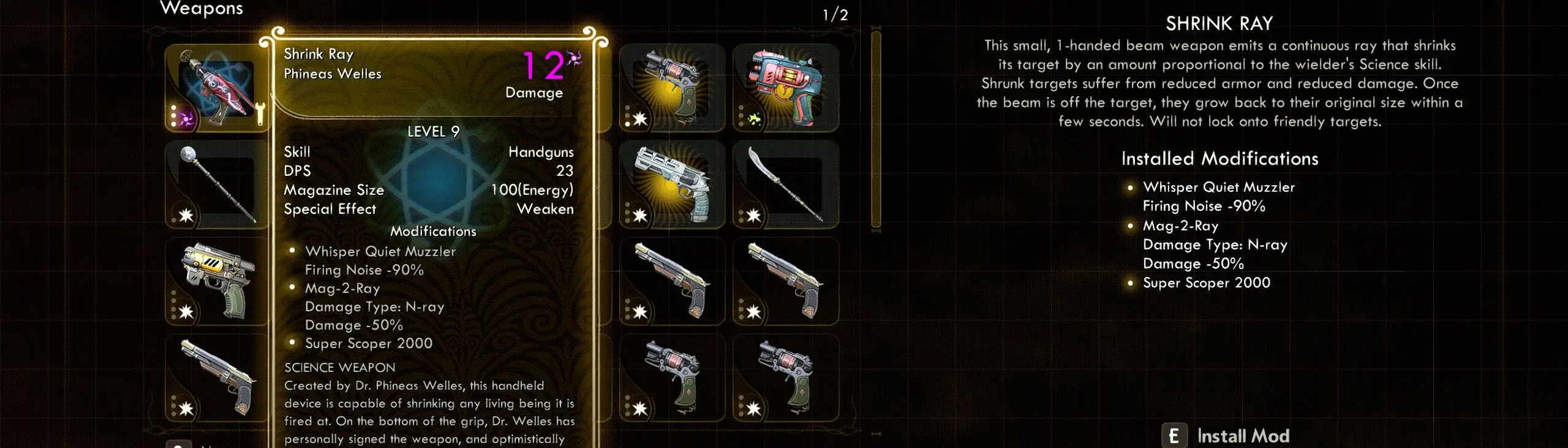 The Outer Worlds Weapon Mods Guide