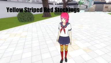 Yellow Striped Red Stockings