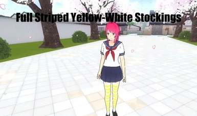 Full Striped Yellow-White Stockings