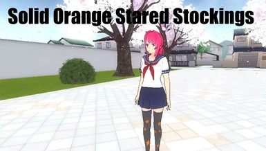 Solid Orange Stared Stockings