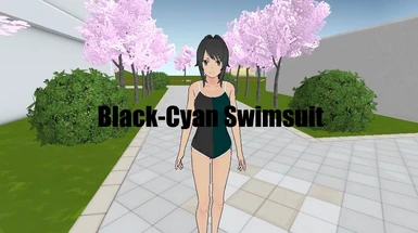 Black-Cyan Swimsuit
