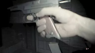 Ethan tries to insert a new magazine. When you remove the magazine from a real Type 94, the slide goes back into battery, just like a Beretta M1934. This Type 94 is custom-made so that the slide doesn't go back into battery. lol