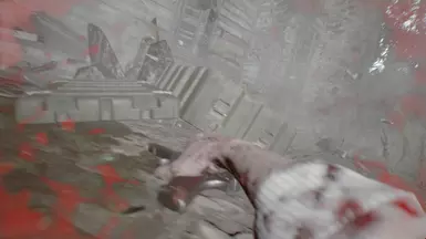 Ethan desperately grabs "it". He doesn't know if an 8mm NAMBU will be enough to kill this giant bitch. Still, he desperately grabs onto the unnatural hero's sword.