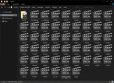 How the game folder looks (with a back up folder added)