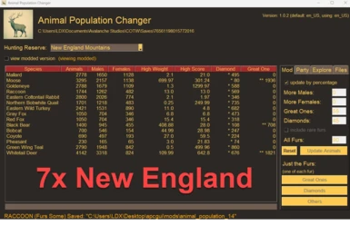7x Animal_Population File for the New England Mountains Map