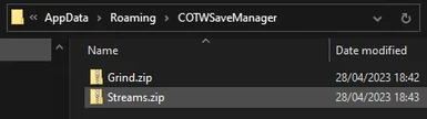 COTW Save Manager
