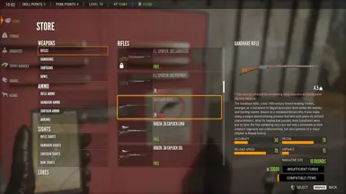 Grandhare Rifle changed to 10 rounds and updated underwater mod