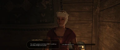 Example of claimant price (don't worry Lady Isolla of Pravend isn't actually bald, it's just a hat glitch)