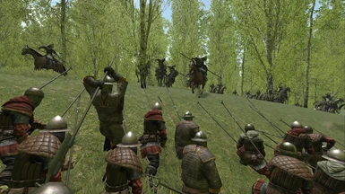 Pikes (and some voulges) being tested against Khuzait cavalry.