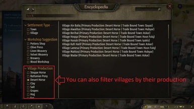 Village Production Based Filtering