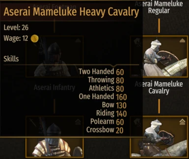 Notice the higher riding skill. Aserai are a cav-centric faction
