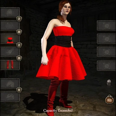 Cocktail Dress with Red Overknee Boots