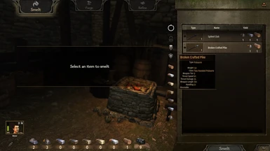 Item filters on the smelting screen