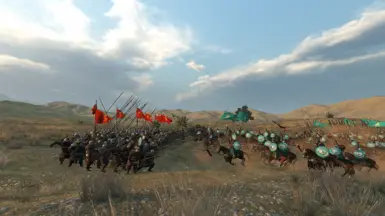 The angle of the pike is lowered to hit enemy cavalry