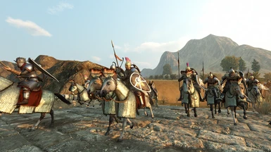 Sword Sisters charging with their horse armor inside their steeds' heads somehow.