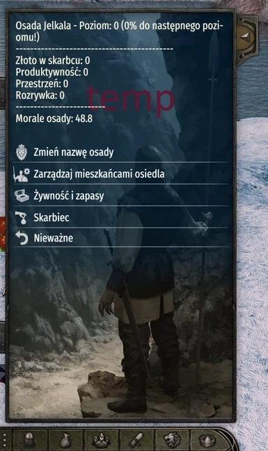 Homestead Polskie Tłumaczenie - menu osady
