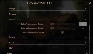 Outlaw Party Settings