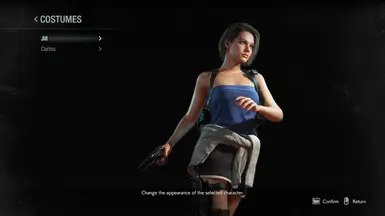 Alternative outfit selection screen for the no-elbow sleeve version