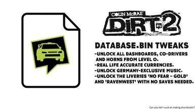 DiRT2 Database Tweaks