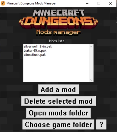 Minecraft Dungeons Mods Manager