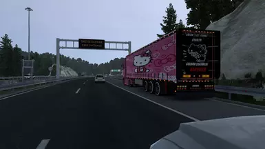 Hello Kitty Trailer Skin for S.CS Curtainsider Semi-trailers