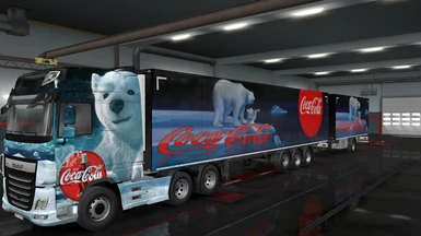 Xmas Coca-Cola Bear Combo Skin DAF XF E6 - Ownership Trailer