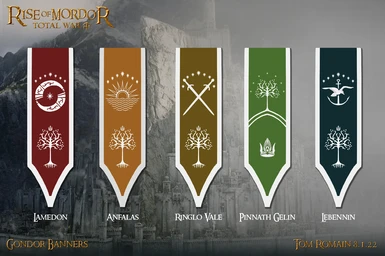 Gondor fiefdom banners, check Dol Amroth's in that map