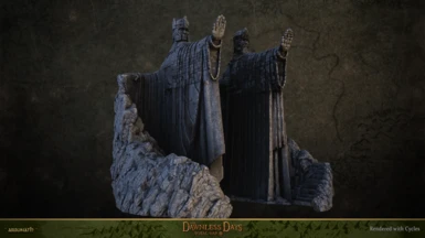 ”Behold the Argonath, the Pillars of the Kings!” cried Aragorn. […] ”Long have I desired to look upon the likenesses of Isildur and Anárion, my sires of old.” 