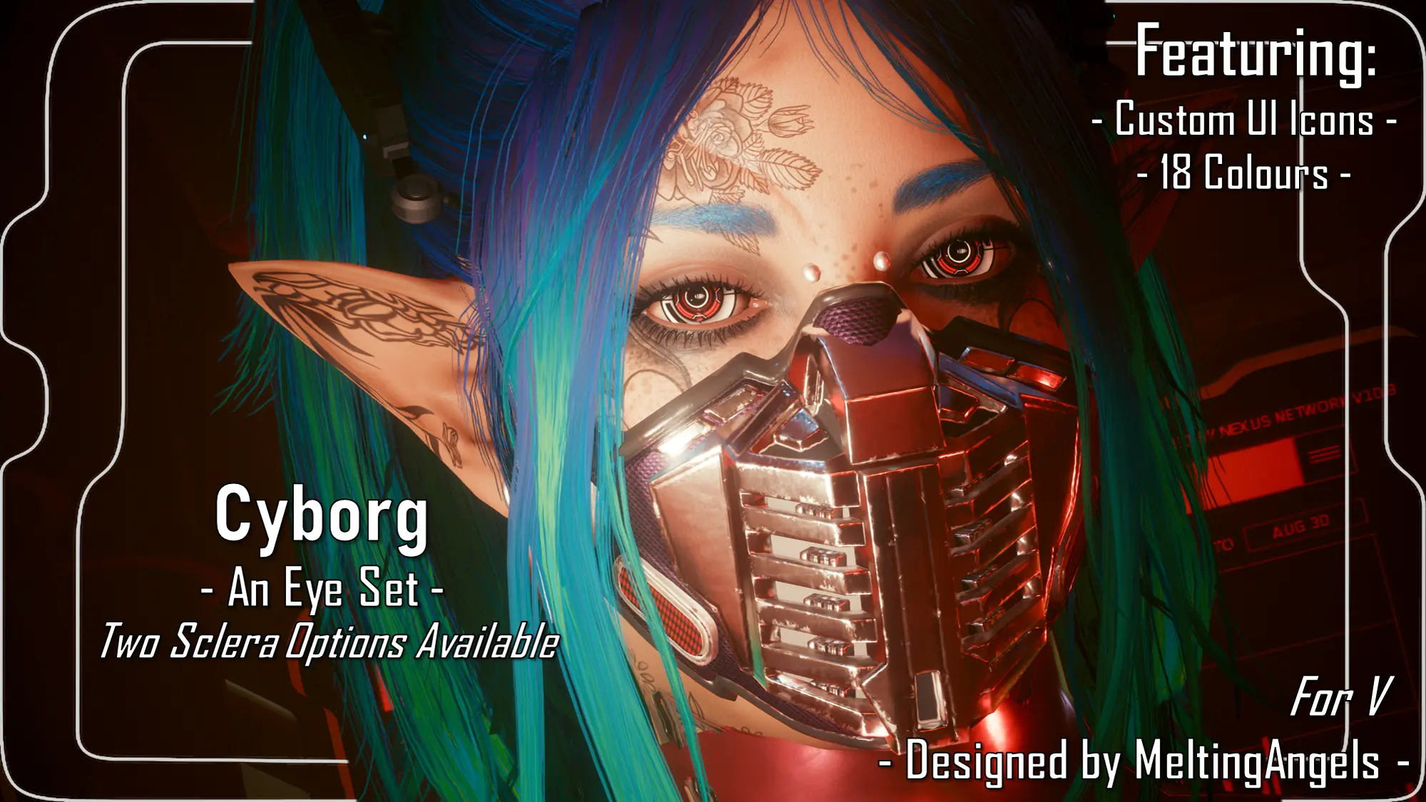Cyborg Eyes - Designed by MeltingAngels at Cyberpunk 2077 Nexus - Mods ...