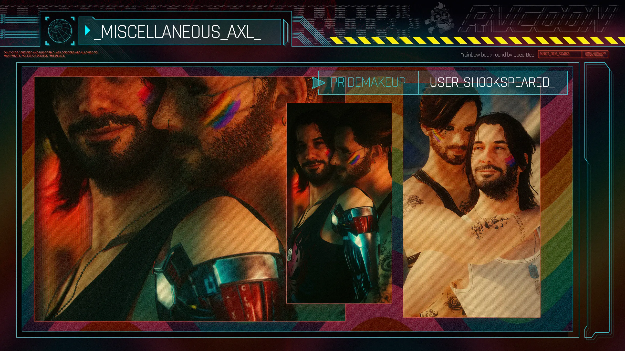 Colorful Cheeks Pride Flags Makeup Axl M F At Cyberpunk 2077