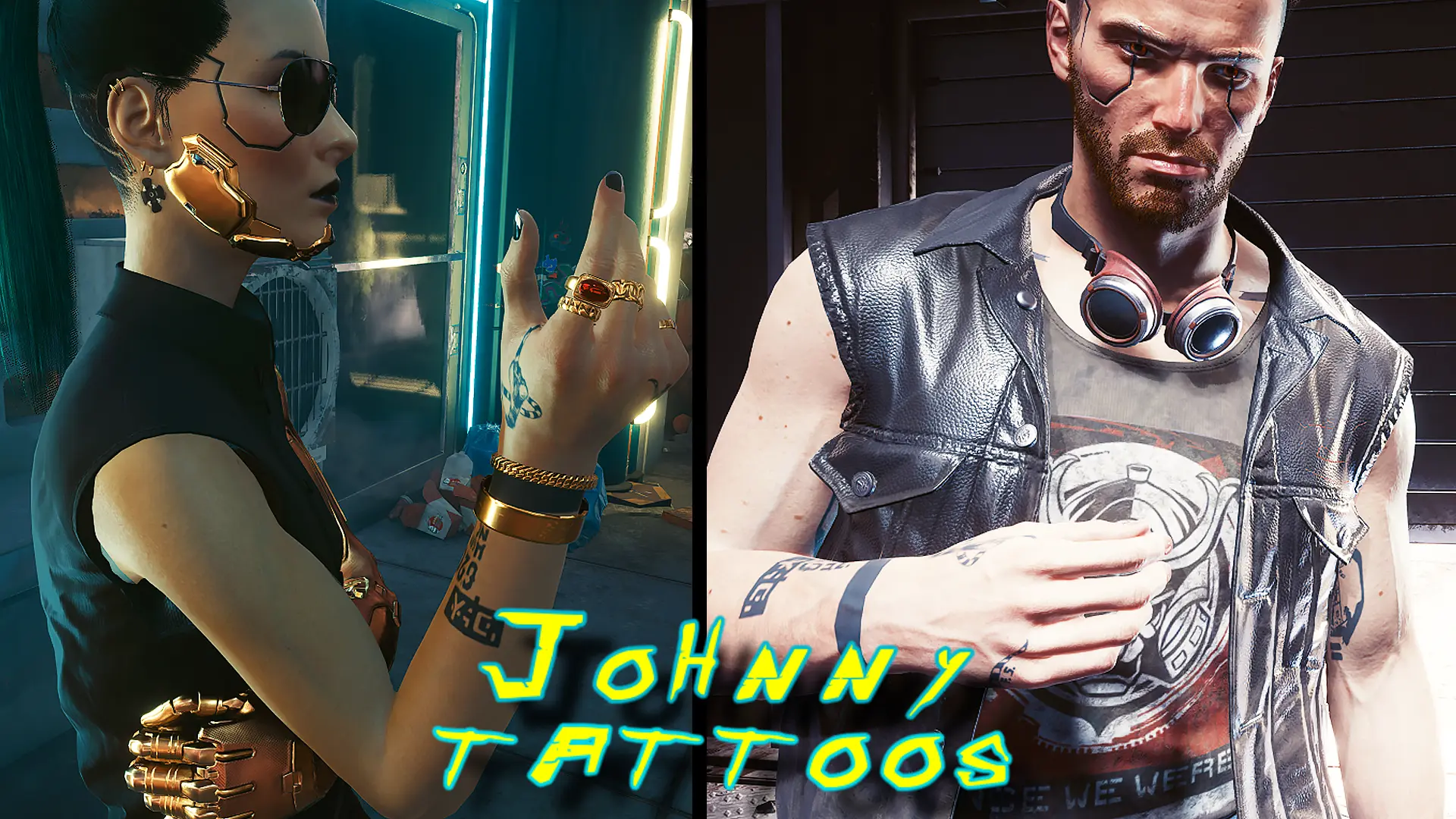 Johnny Tattoos For V - Vanilla Body at Cyberpunk 2077 Nexus - Mods and ...