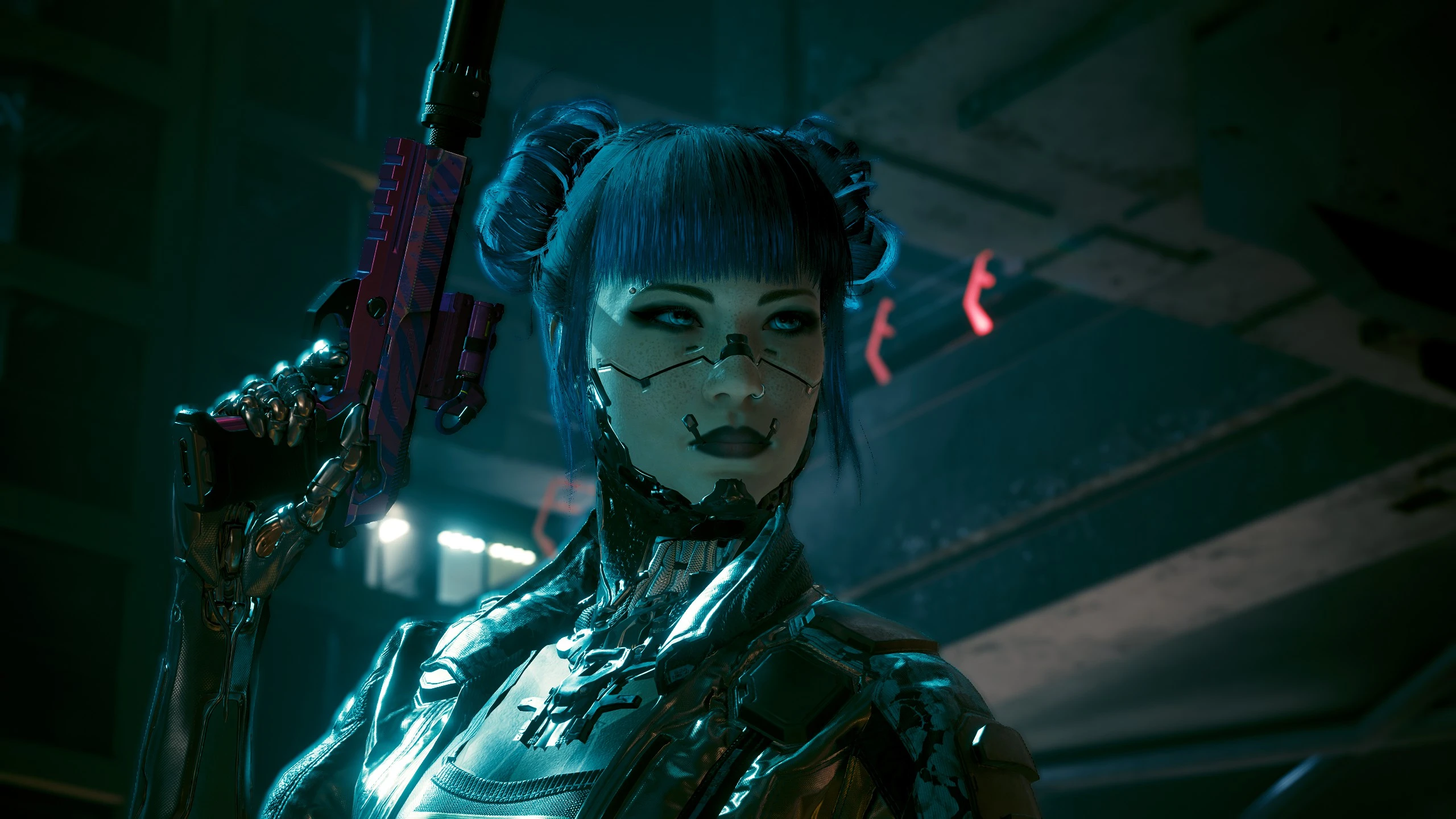 Us Cracks Hairs Blue Moon Clouds Receptionist Hair At Cyberpunk Nexus Mods And Community