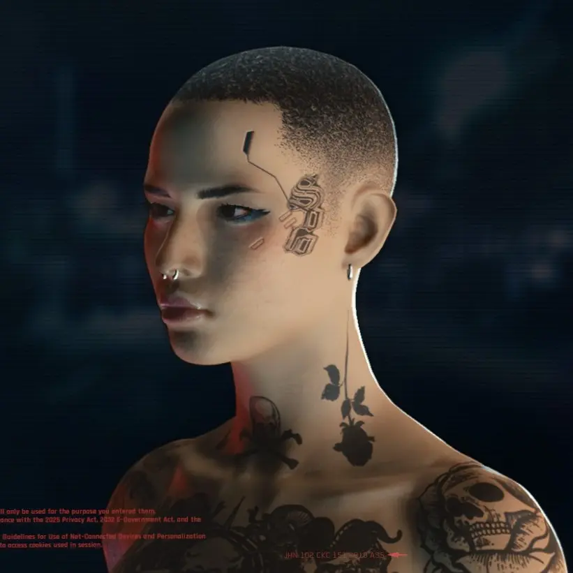 Solo Face Tattoo for UV Texture Framework (Female V Only) at Cyberpunk ...