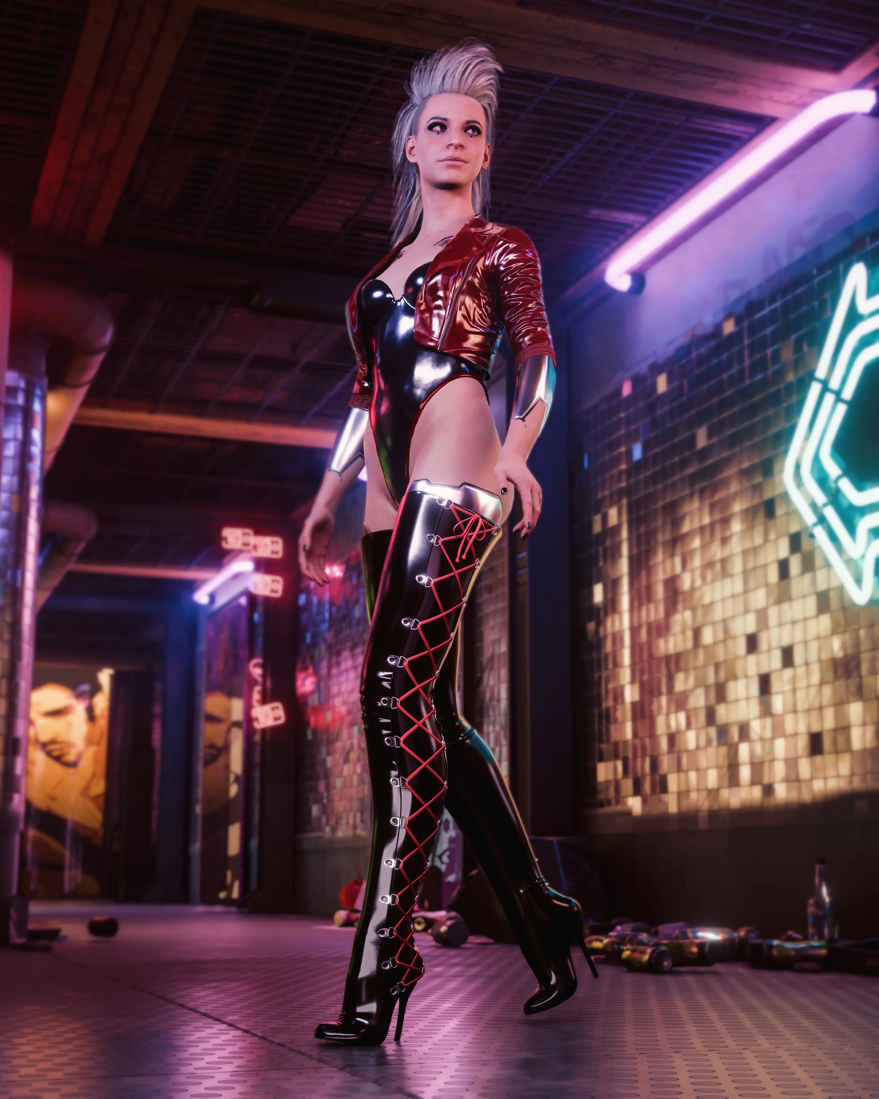 Wizzos Cindy Side Laced Crotch High Boots At Cyberpunk 2077 Nexus