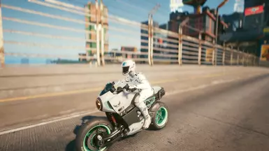 Netrunner Suit used as a Motorcycle Suit