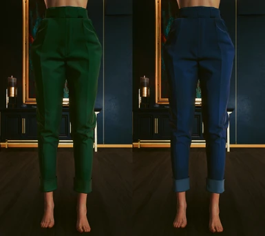 Pants Green - Navy