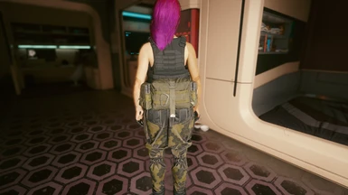 Female Black Armor Vest with Back Pouch.