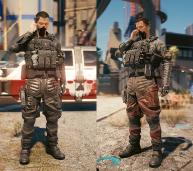 left: bloody maelstrom leathers, right: red maelstrom leathers