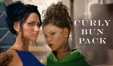 Curly Bun Pack - 2 Ported Hairstyles for Fem V