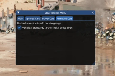 New tab in v1.4 to add removed vehicles back into your garage